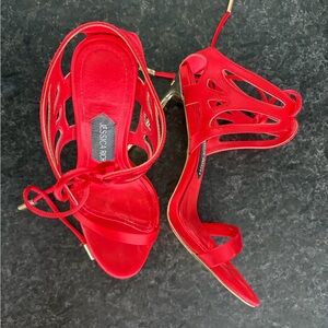 Jessica Red Strappy Heels